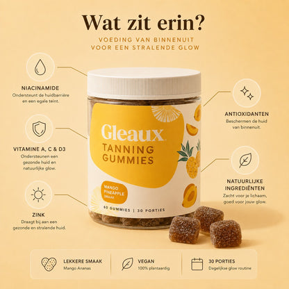 Gleaux™ Tanning Gummies — Gloed van Binnenuit | 60 stuks / 30 dagen